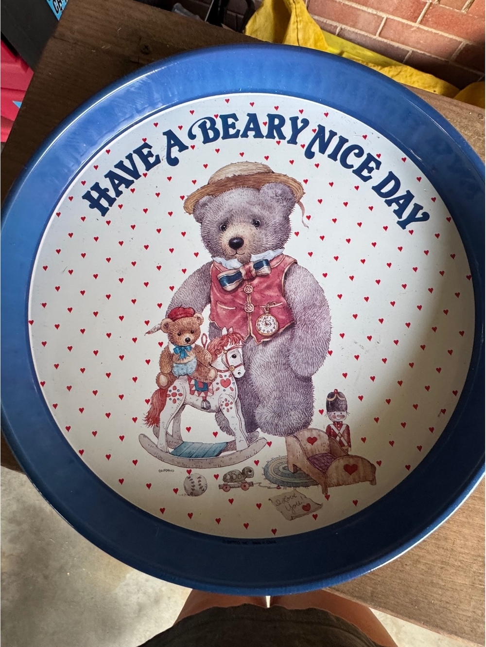 Bear Collectors Vintage Server Tray Dish Metal Grandmacore Granny